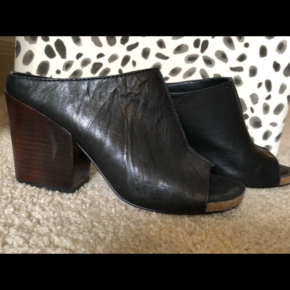 Isola black leather Isabella mules size 8.5